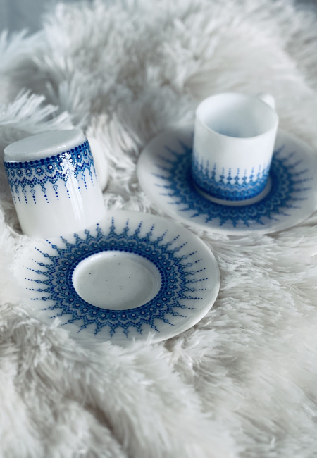 Handcrafted Herat Marble Stone Cup Set