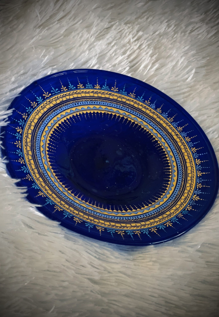 Blue Glass Plate from Herat