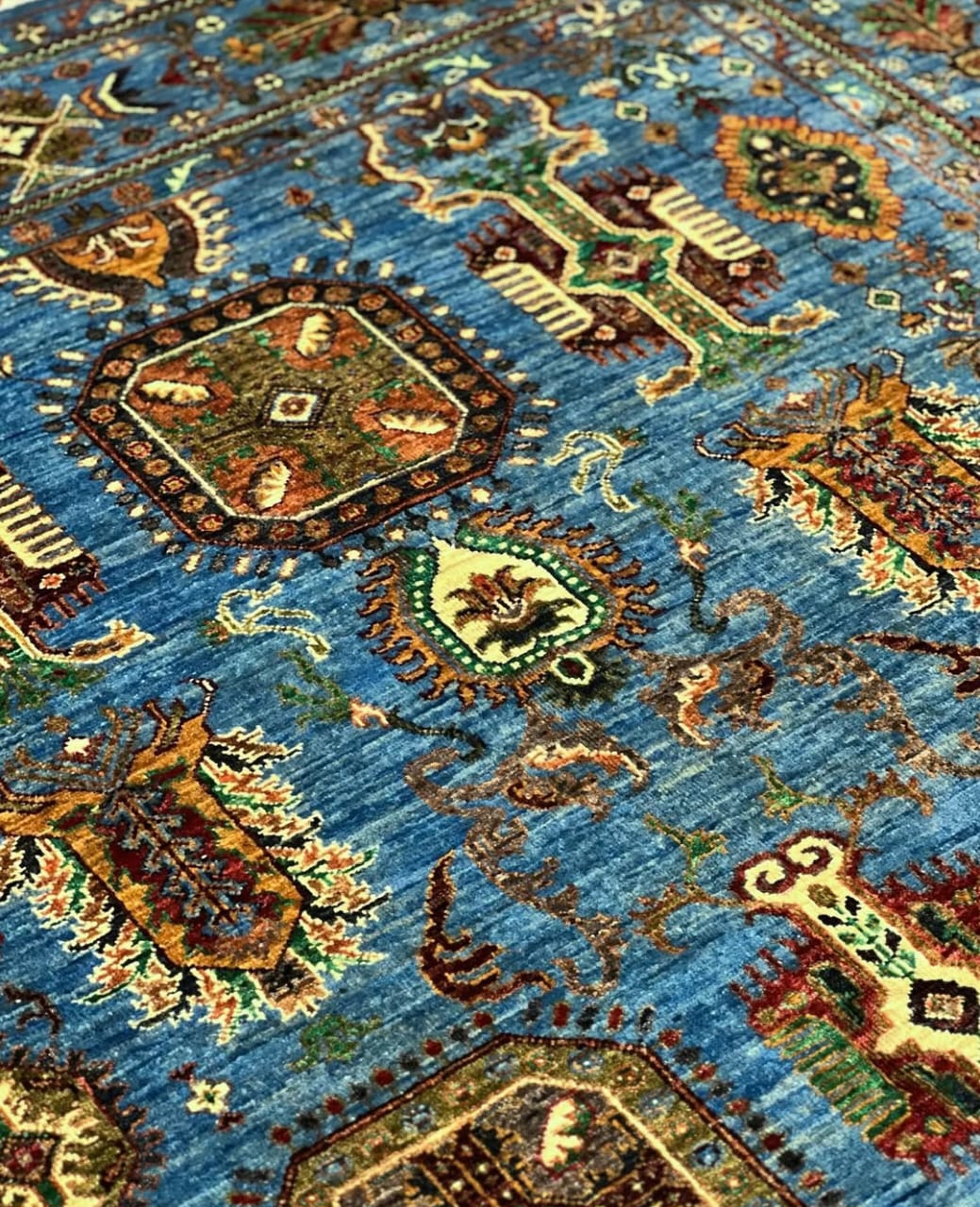 Afghan Rug in Blue - Image 2