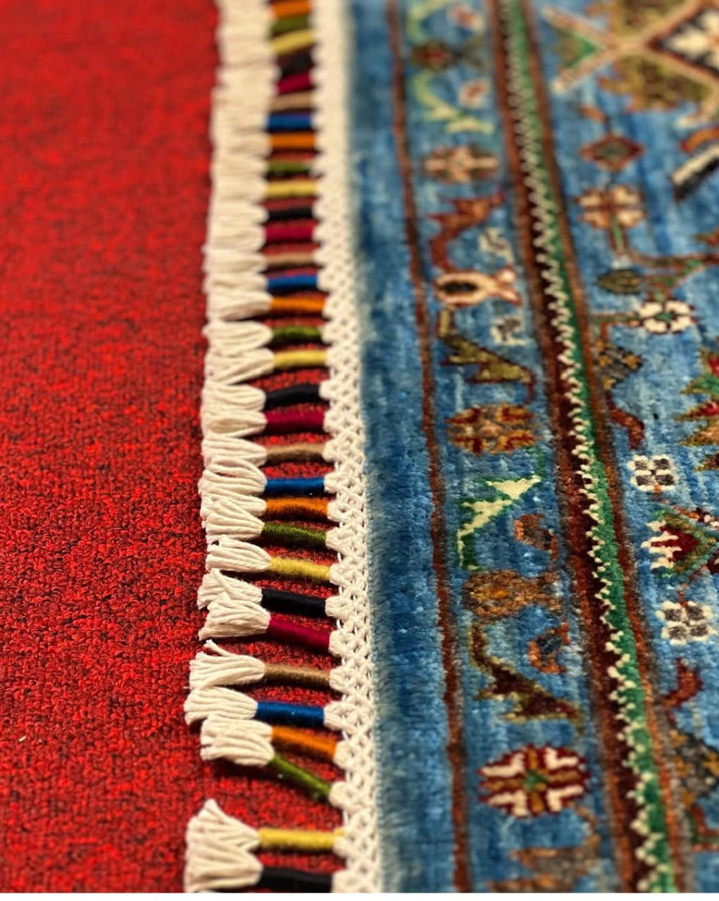 Afghan Rug in Blue - Image 3