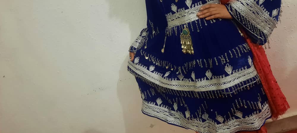 Cherma Dozi Velvet Blue Dress - Image 6