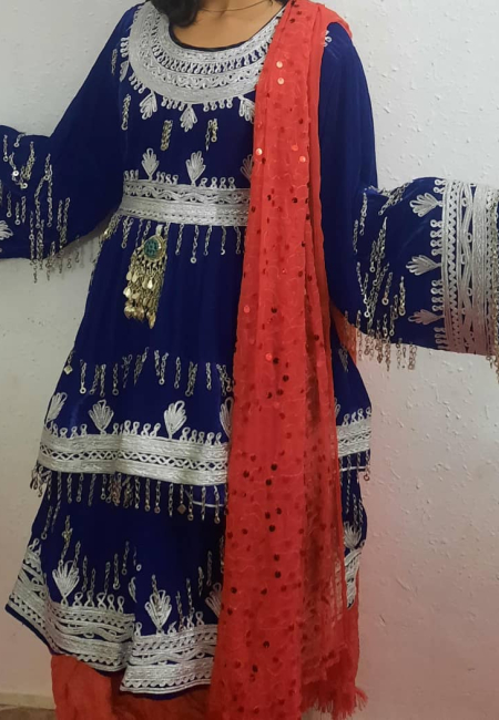 Cherma Dozi Velvet Blue Dress