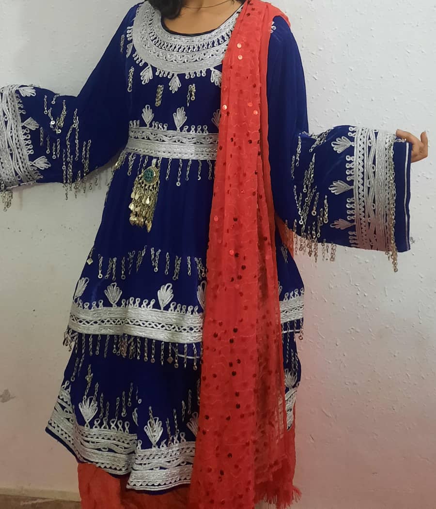 Cherma Dozi Velvet Blue Dress