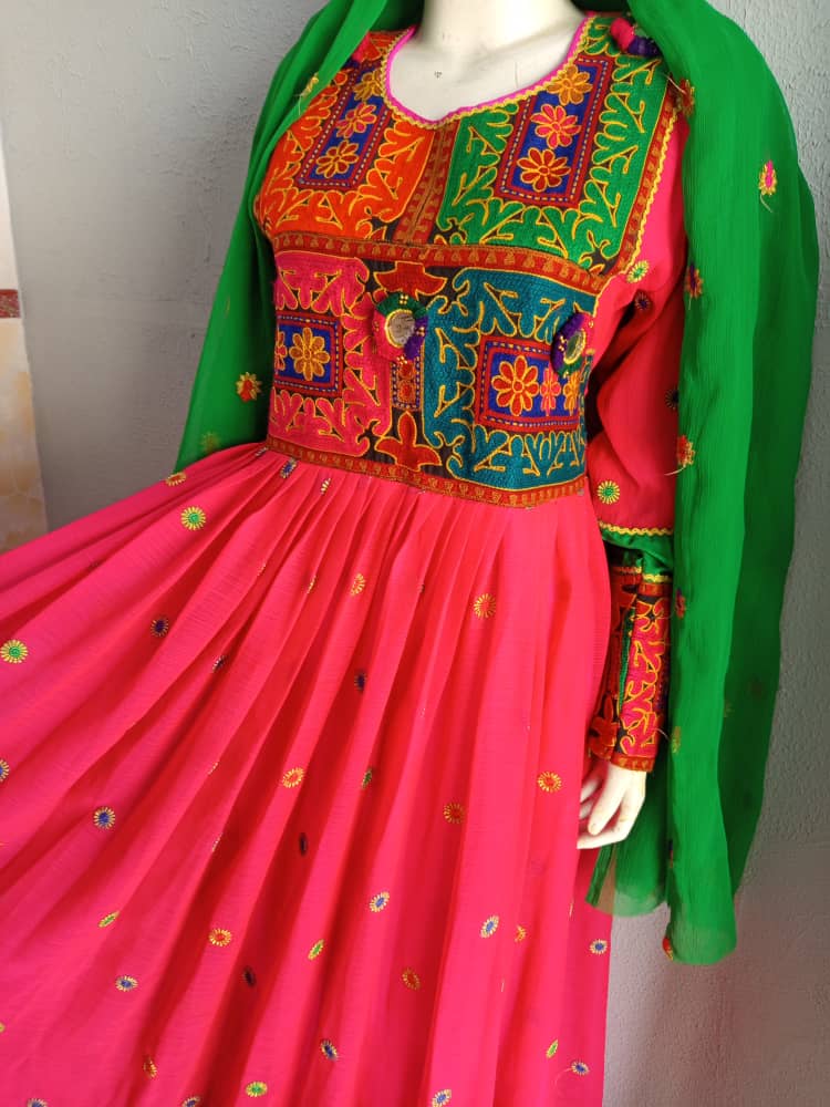 Handmade Afghan Crepe Dress - Image 2