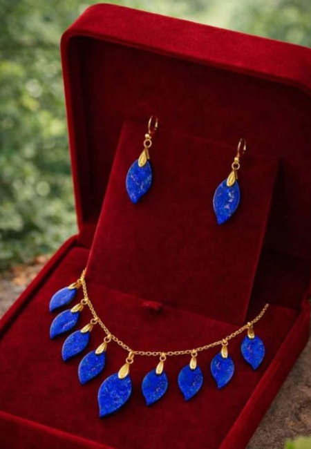 Lapis Lazuli Diamond Pendant (Brass)