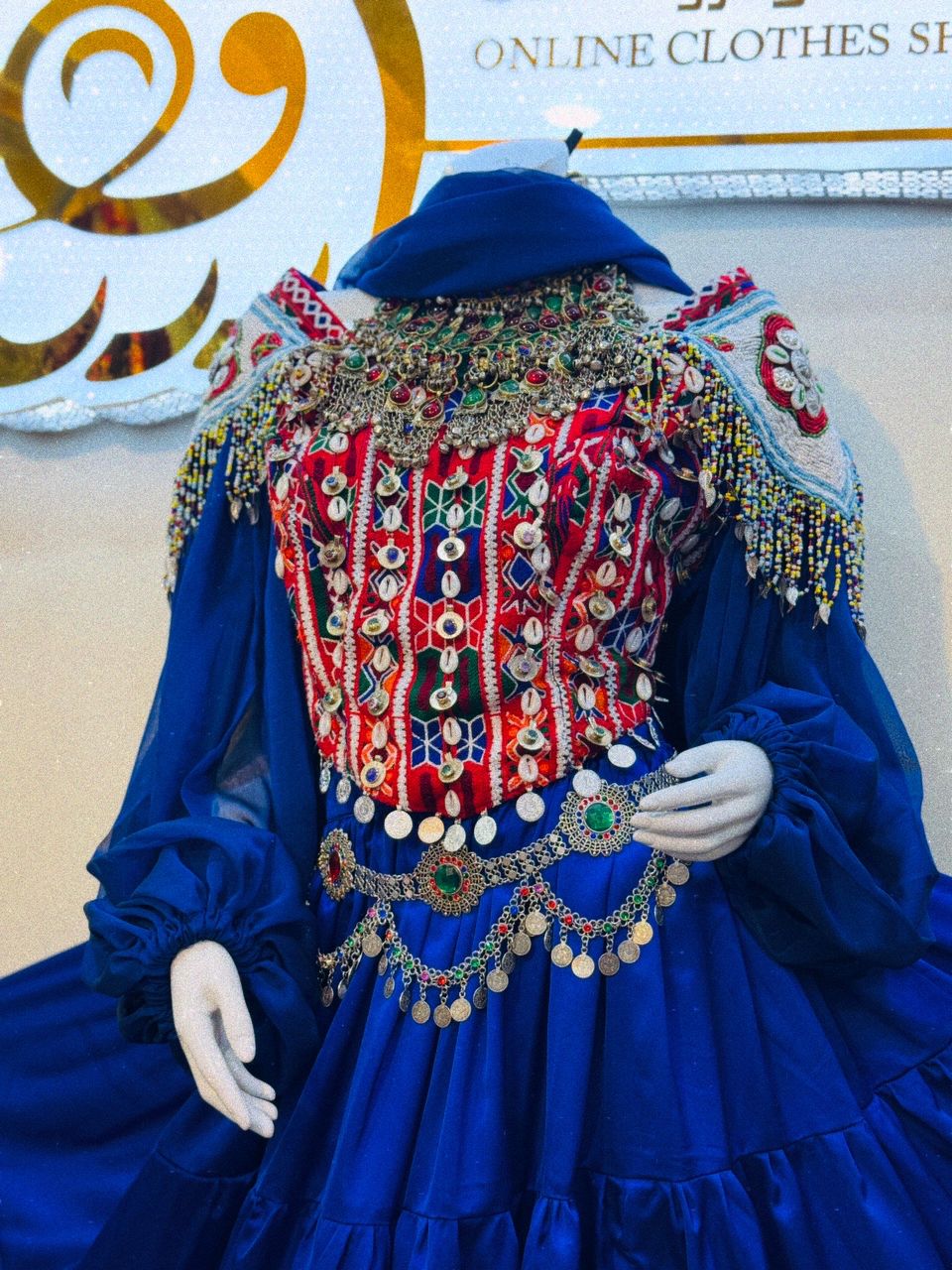 Afghan Traditional Silk Dress - Image 4