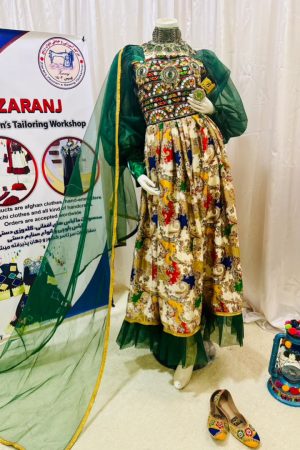 Afghan Banarasi Green Dress