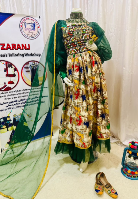 Afghan Banarasi Green Dress