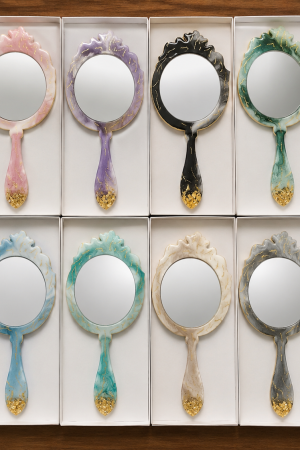 Handmade Resin Hand Mirror (Wholesale)