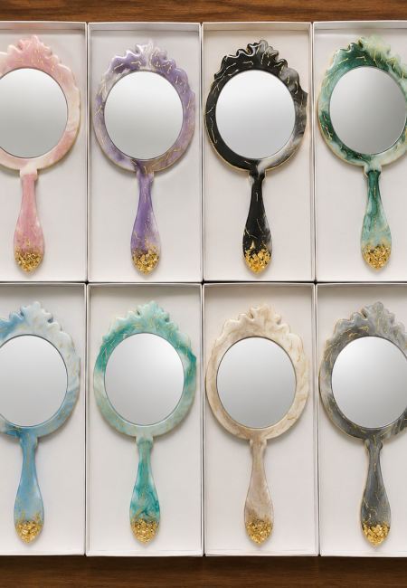 Handmade Resin Hand Mirror (Wholesale)