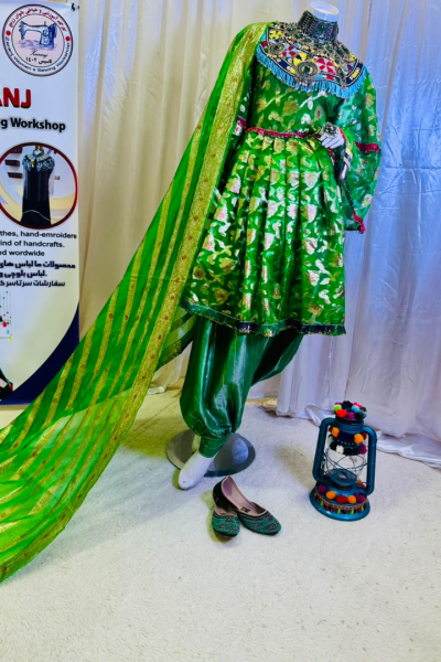 Afghan Traditional Emerald Green Dress Set
