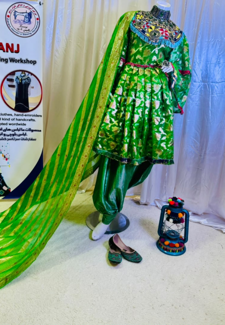 Afghan Traditional Emerald Green Dress Set