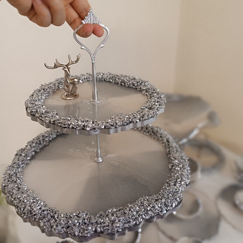 Silver Crystal Resin Serving Set - Image 3