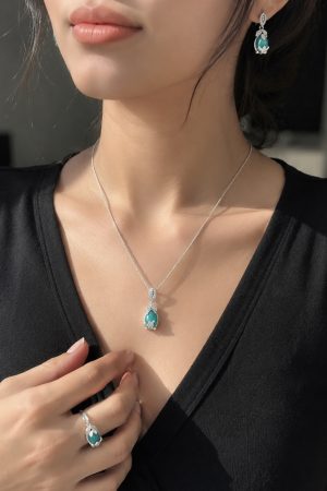 Authentic Silver Set with Turquoise Stone