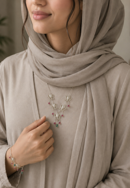 Handmade Silver Necklace and Bracelet