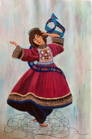 Afghan Heritage – Original Acrylic Painting(Barbed Wire)