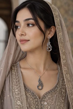 Authentic Silver Set with White Stone