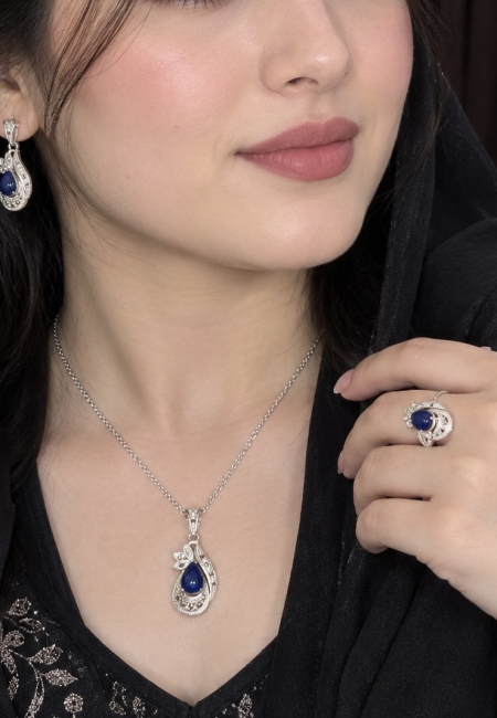 Blue Stone Jewelry Set