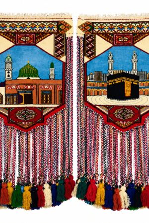 Kaaba and Medina Decorative Carpet Wall Hanging