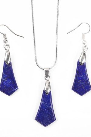 Geometric Lapis Lazuli Jewelry Set
