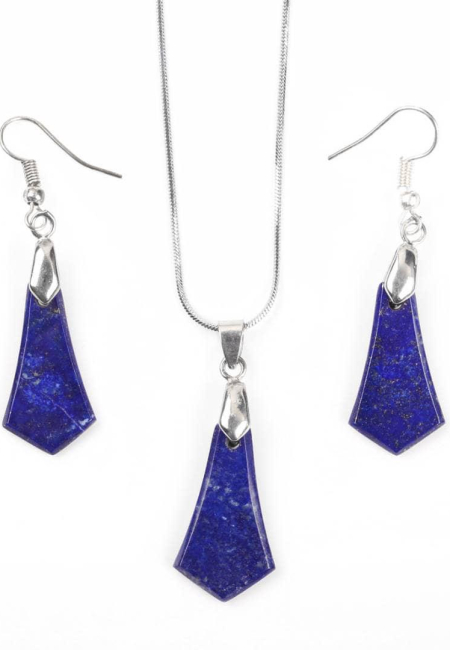Geometric Lapis Lazuli Jewelry Set