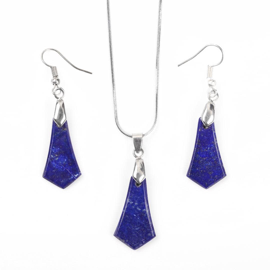 Geometric Lapis Lazuli Jewelry Set