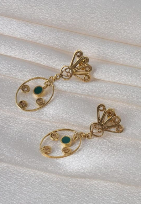 Afghan Green Agate Earring