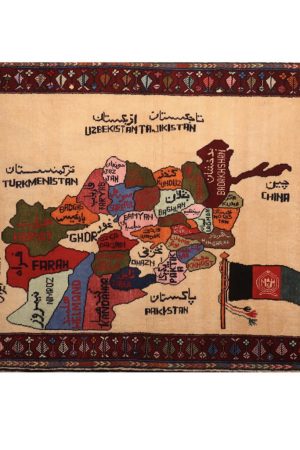Afghanistan Map Design Turkmen Rug